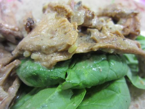 Mushroom, goat cheese, spinach crepes