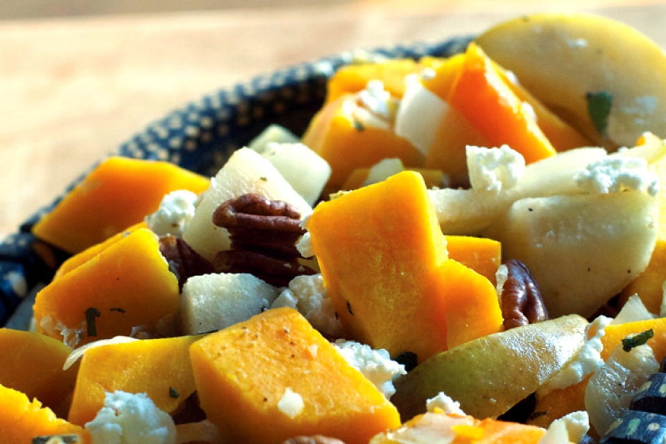 Butternut Squash and Pears with Goat Cheese