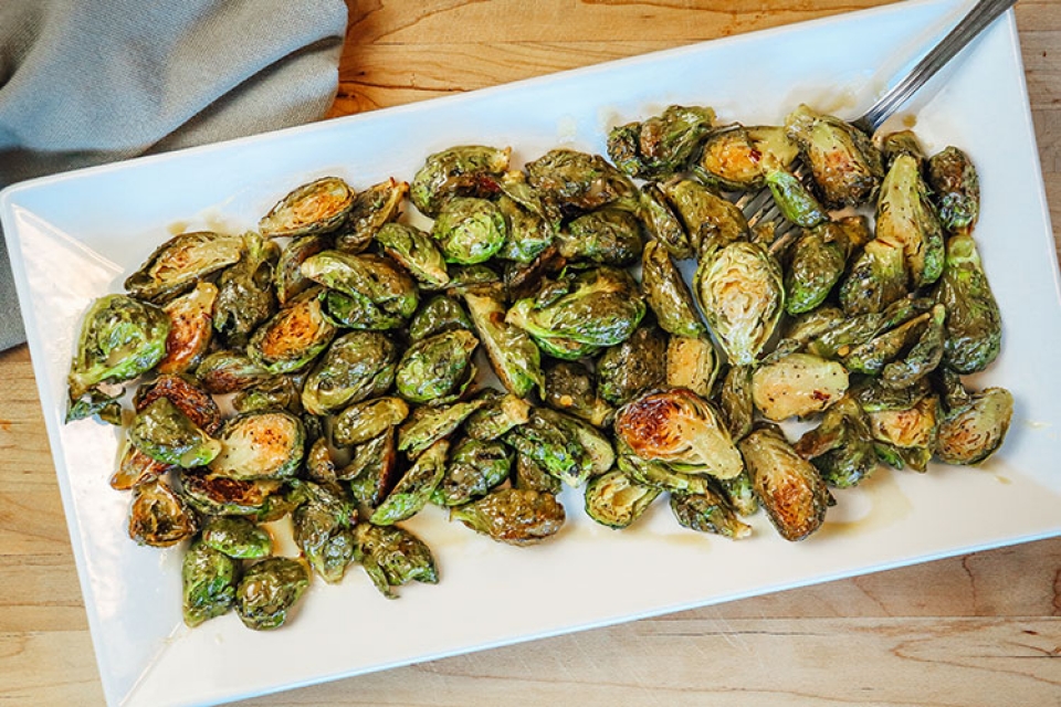 Roasted Brussels Sprouts with Honey Dijon Glaze