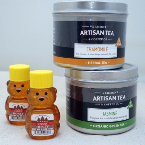 VT Artisan Coffee and Tea Organic Tea and Northwood Apiaries Honey Bear