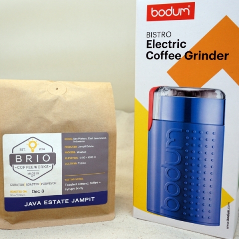 Brio Coffee Works Java Estate Jampit and Bodum Bistro Coffee Grinder