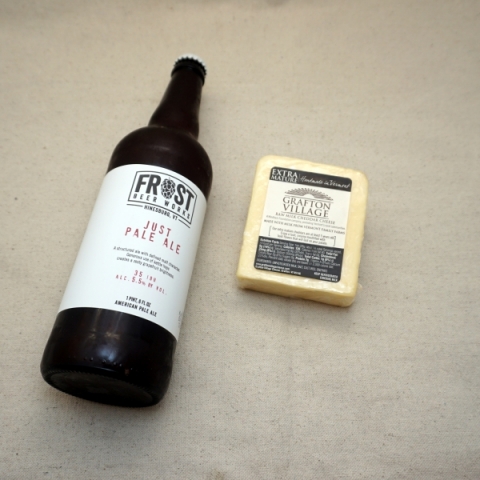 Frost Brewing Just Pale Ale and Grafton Village Raw Cheddar Cheese