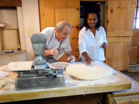 Gerard and Lynn Ellen Making Bread Loaves