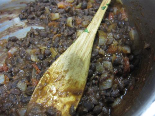Black beans with chutney