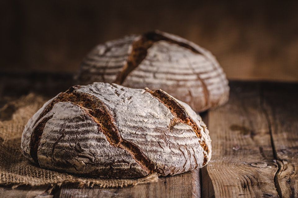 Two loaves of sourdough bread