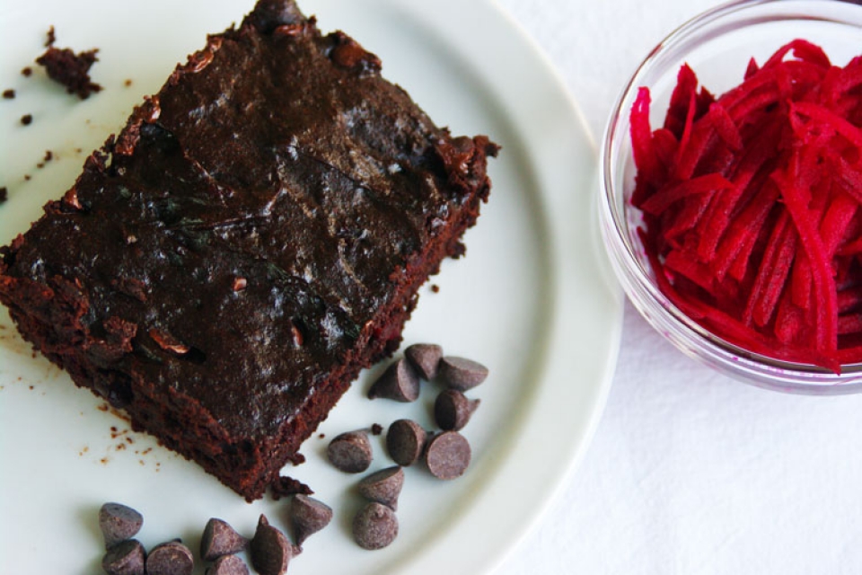 Gluten-free beet brownies