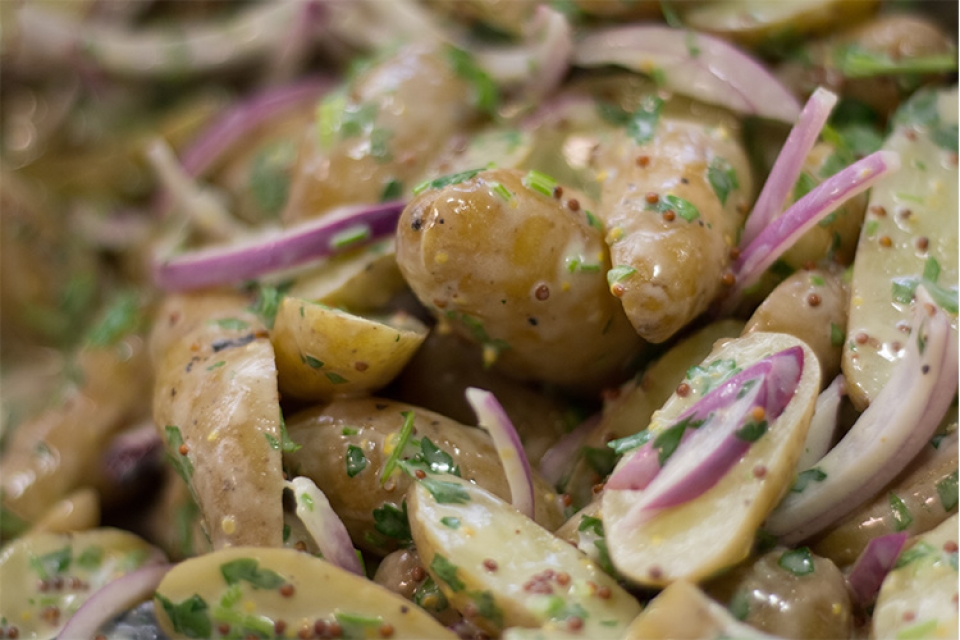 Fingerling Potato Salad with Whole Grain Mustard Vinaigrette