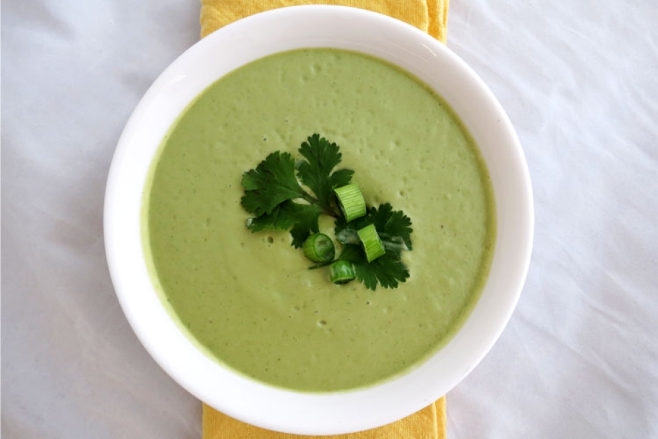 Raw Avocado and Cucumber Soup