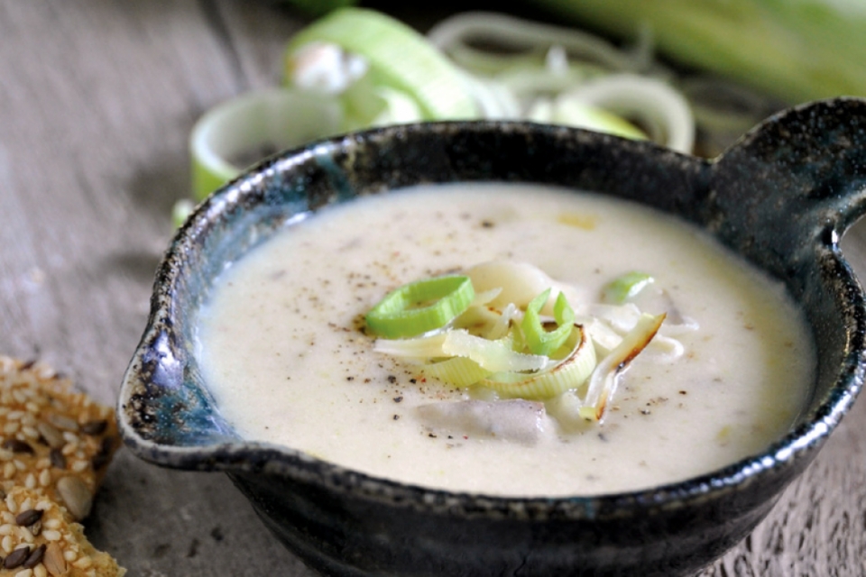 Potato Leek and Gruyere Soup