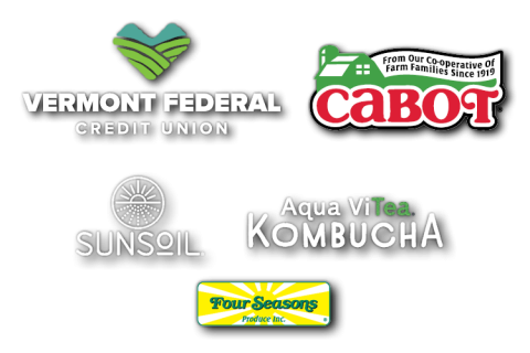 Logos of VFCU, Cabot, Sunsoil, Aqua ViTea, and Four Seasons