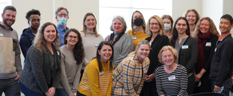 Two rows of people posed together for a group photo. The people are Seedling Grant recipients, Seedling Grant Committee Members, and City Market's General Manager John Tashiro.