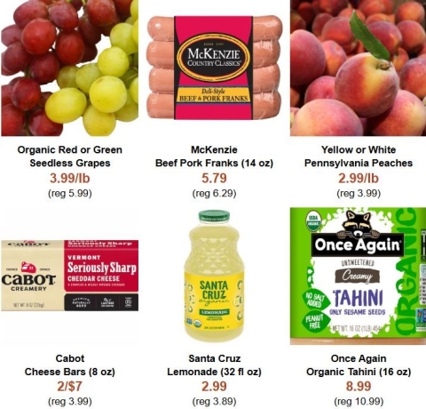 a variety of products on sale with their prices