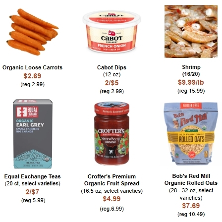 a variety of products on sale with their prices