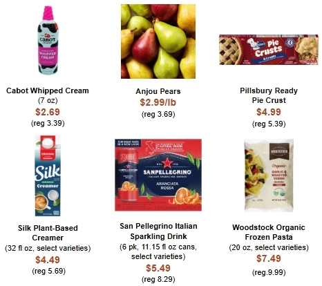 a variety of products on sale with their prices