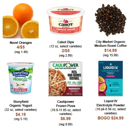 a variety of products on sale with their prices