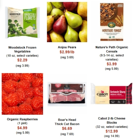 a variety of grocery products on sale