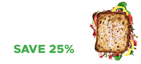 save 25% off sammies every saturday and sunday 