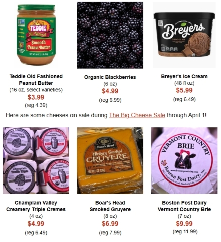 a variety of products on sale with their prices