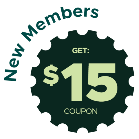 New Members receive $15 coupon