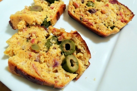 Bacon and Olive Corn Loaf