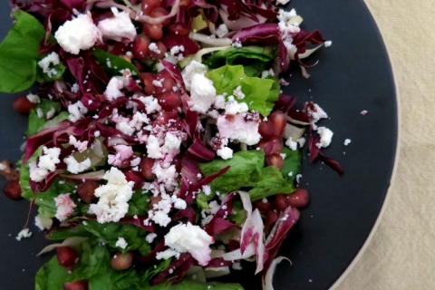 Butter Lettuce and Endive with Pomegranate Jewels