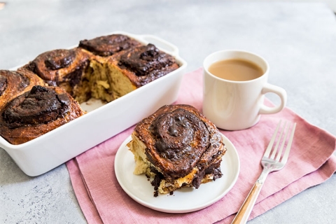 Cherry Chocolate Tahini Rolls