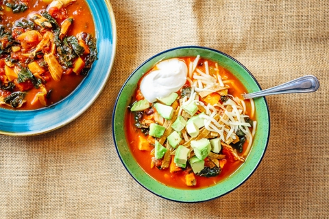 Garlicky Chicken Tortilla Stew 