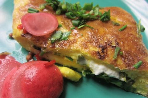 Omelet with Ricotta and Greens