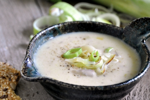 Potato Leek and Gruyere Soup