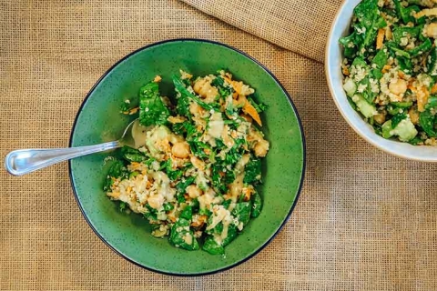 Quinoa Veggie Salad with Tahini-Lemon Dressing