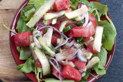 Thai Watermelon Salad with Crunchy Watermelon Rind